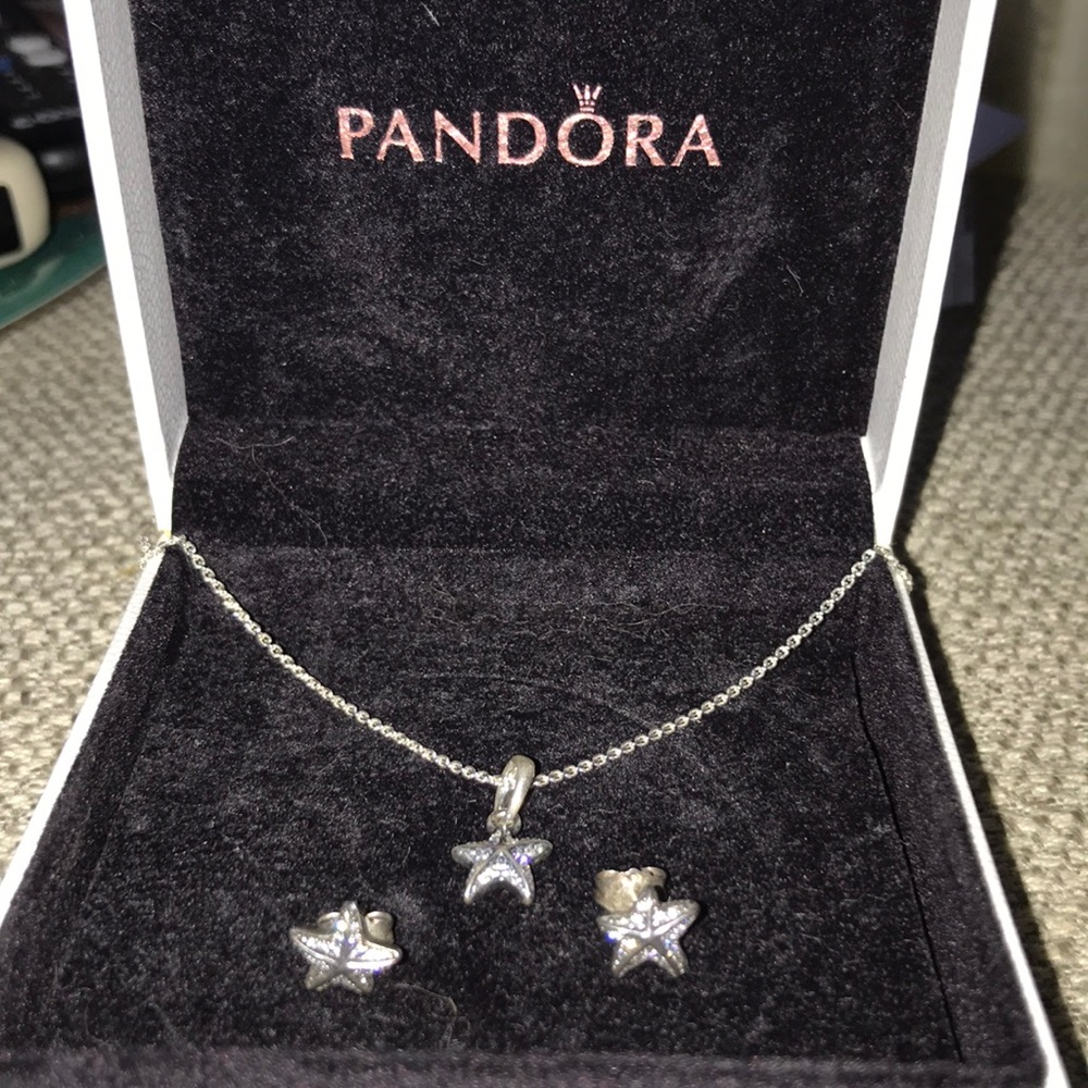 Pandora necklace and earring set